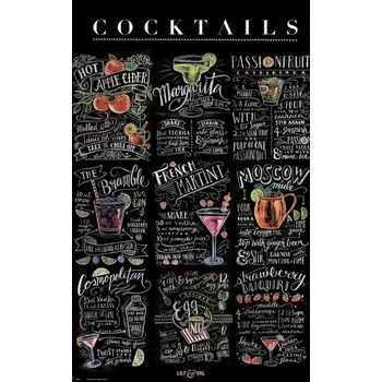 Obraz Plakát Koktejly a Drinky bez rámu 91,5 x 61 cm