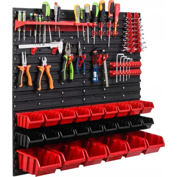 Obraz Nástěnná tabule na nářadí 78x78 cm + 24 boxů/úložných boxů