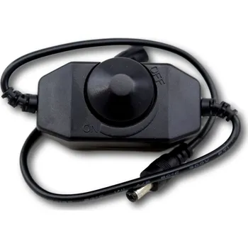 LED osvětlení Manuální stmívač LED pásků s vypínačem, otočný knoflík, černý, 12V 24V 4A