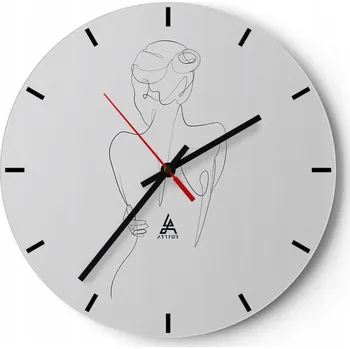 Hodiny Nástěnné hodiny do kuchyně 30x30 Grafika Skleněné hodiny do obýváku Loft Tiché