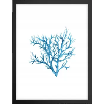 Obraz Obraz plakát v černém rámu do obýváku 30x40 korál plakáty na zeď