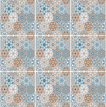 Samolepící dekorace Samolepka na obklady do kuchyně a koupelny, mozaika v arabském stylu, 10x10 cm