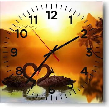 Hodiny Nástěnné hodiny do obýváku 40x40 Srdce Tiché hodiny na skle Stylové Tiché