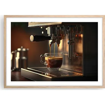 Obraz Plakát v rámu světlý dub do obývacího pokoje ložnice 70x50 káva moderní obraz