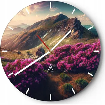 Hodiny Nástěnné hodiny do kuchyně 30x30 Krajina Skleněné hodiny do obýváku Tiché