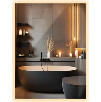 Zrcadlo Elegantní prémiové LED koupelnové Zrcadlo 80x60 cm, připravené k instalaci