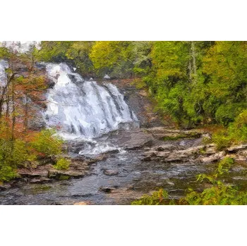 Obraz Obraz Na Plátně Vodopád v lese jako malovaný 40x30