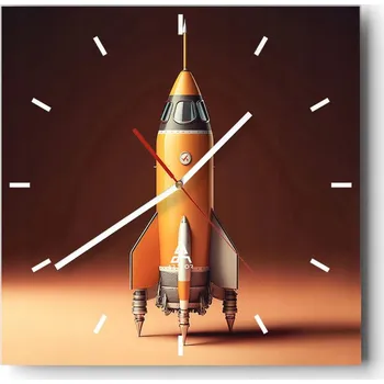 Hodiny Velké nástěnné hodiny na zeď 40x40 Kosmos Skleněné hodiny Čtvercové Tiché