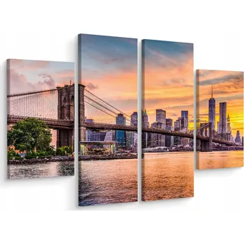 Obraz Obraz 4dílný Pohled na Most NEW York 3D 200x150