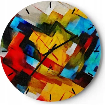 Hodiny Nástěnné hodiny do kuchyně 30x30 Abstrakce Skleněné hodiny do obýváku Tiché