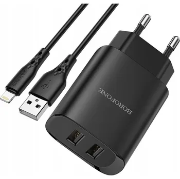 Borofone Síťová nabíječka BN2 Super - 2xUSB - 2,1A s USB kabelem na Lightning