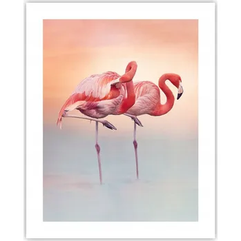 Obraz Obraz plakát na zeď bez rámu 40x50 plameňáci plakáty do obýváku ložnice