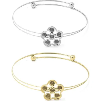 Materiál na výrobu šperku Základ pro náramek kytička 60mm - Nerez SL