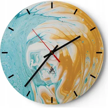 Hodiny Nástěnné hodiny do kuchyně 30x30 Abstrakce Skleněné hodiny do obýváku Tiché