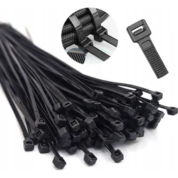 Organizace kabelů VELMI SILNÉ UPÍNACÍ PÁSKY QBA STAHOVACÍ PÁSKY3,5x370 mm 100 KS ODOLNÉ ČERNÉ