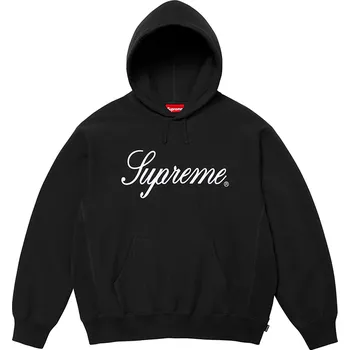 Pánská mikina Supreme Embroidered Script Hooded Sweatshirt / Black Barva: Černá, Velikost: L