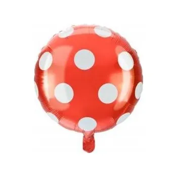 Balónek Fóliový balónek (puntíky) červený
