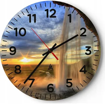 Hodiny Kuchyňské nástěnné hodiny 30x30 Krajina Moderní Skleněné hodiny do obýváku Tiché