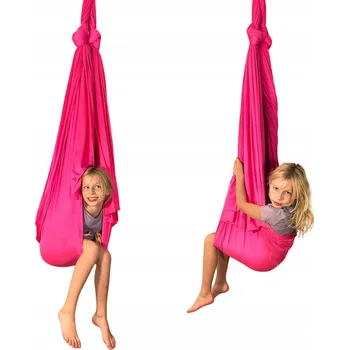 Houpací síť na aerial jógu, akrobatická šála 5 m, neonově růžová, šířka 260 cm