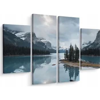 Obraz Čtyřdílný obraz Stromů JEZERO Hory 3D 200x150