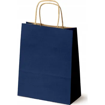 Papírová taška TMAVĚ MODRÁ 180x80x225mm EKOLOGICKÁ na DÁREK 25 ks