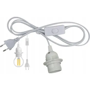 Elektrická zásuvka Objímka/Zásuvka E27 s kabelem, vypínačem a zástrčkou