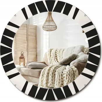 Zrcadlo Ozdobné zrcadlo s potiskem v moderním stylu Abstrakce geometrie pr. 60cm