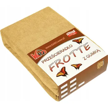 Prostěradlo Froté prostěradlo s gumou 120x200 cm hořčicově pískové 200 g/m2 KARO