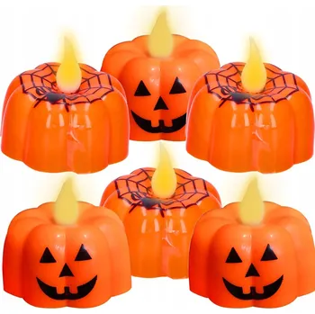 Svíčka 6x VĚČNÁ LED SVÍČKA SVÍTILNA HALLOWEEN DÝNĚ