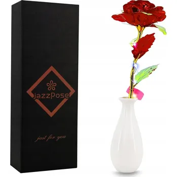 umělá květina STABILIZOVANÁ RŮŽE S LED LESKLÝM DÁREK DÁRKEM PRO DÍVKU