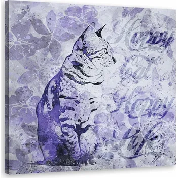 Obraz Obraz Kočka na fialovém starém pozadí A. Haase 50x50