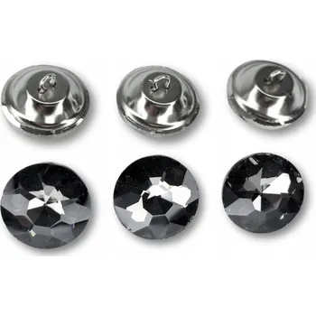 Knoflík Čalounický knoflík černý křišťál očko 25mm [balení 25 Ks]