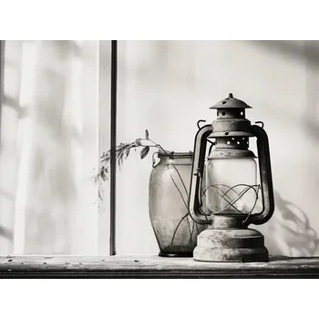 Plakát Plakát Lampa ve stínech bez rámu 100 x 75 cm