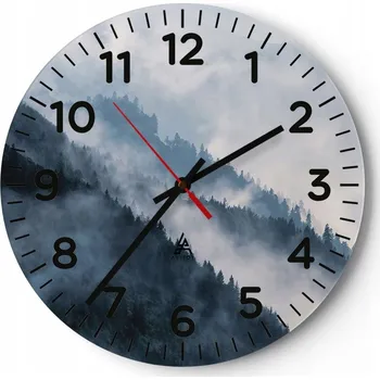 Hodiny Kuchyňské nástěnné hodiny 30x30 Krajina Moderní Skleněné hodiny do obýváku Tiché