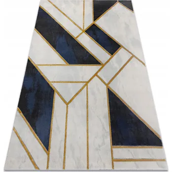 Koberec STYLOVÝ KOBEREC 80x150 cm GEOMETRICKÝ tmavě modrý #AF677