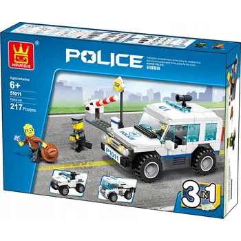 ostatní stavebnice WANGE STAVEBNICE 3v1 Policejní terénní Auta 244 dílů