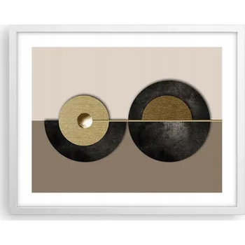 Obraz Obraz plakát na zeď v bílém rámu 50x40 kruhy foto plakáty do obýváku