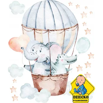 Samolepící dekorace Samolepka na stěnu balónky zvířátka 100x118 cm