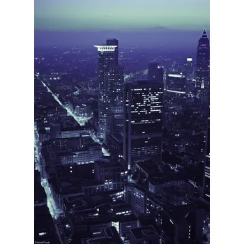 Obraz Plakát Panorama města za soumraku bez rámu 20,5 x 28,4 cm