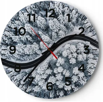 Hodiny Kuchyňské nástěnné hodiny 30x30 Krajina Moderní Skleněné hodiny do obýváku Tiché