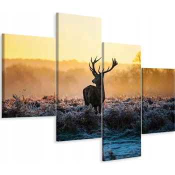 Obraz Čtyřdílný obraz ZVÍŘE Jelen Říjiště 80x50