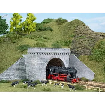 Modelářství Tunelové portály dvoukolejné se zdmi H0 2 kusy - Auhagen 11343