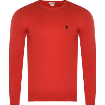 Pánský svetr US Polo Assn. Červený kulatý svetr US Polo Assn. velikost L