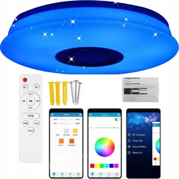 Stropní Svítidlo stropní svítidlo LED RGB aplikace Bluetooth reproduktor dálkový ovladač 60W 40 cm