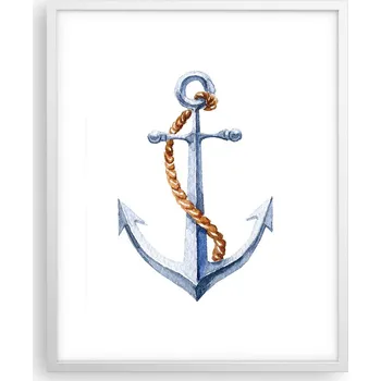 Obraz Obraz plakát na zeď v bílém rámu 40x50 kotva foto plakáty do obýváku