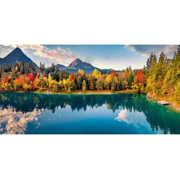 Obraz Ochranná podložka 90x45 cm na stůl/pracovní desku - jezero a hory