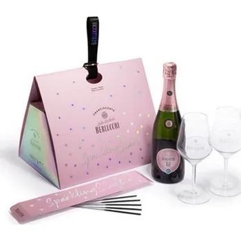 Berlucchi dárk. set 61 Rosé + 2x sklo PARTY v papíru