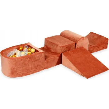 Dětské hřiště Pěnové dětské hřiště s klouzačkou, bazénkem, mikro kaňonem, barva clay (hliněná)