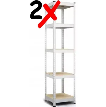 Dílenský regál 2 x Kovový regál do skladu 180x40x40 cm, nosnost 175 kg/5 polic TM SMART REGALY
