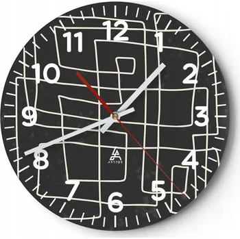 Hodiny Kuchyňské nástěnné hodiny 30x30 Abstrakce Moderní skleněné hodiny Tiché